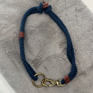 Ralph Lauren Navy Rope Belt with Brass Details